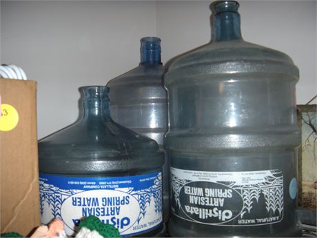 3 Empty Plastic Water Jugs