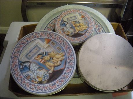 Lot of tins and serving tray