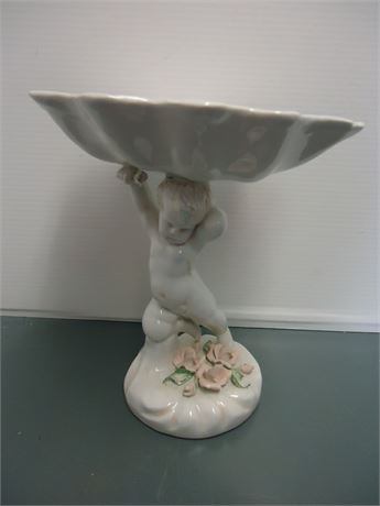 Small Decorative Statue Holding A Bowl