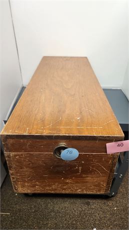 Long Wood Box With Vintage Handle