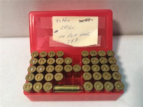 43 Rounds of .44 Rem Mag. JFP 240 Gr.