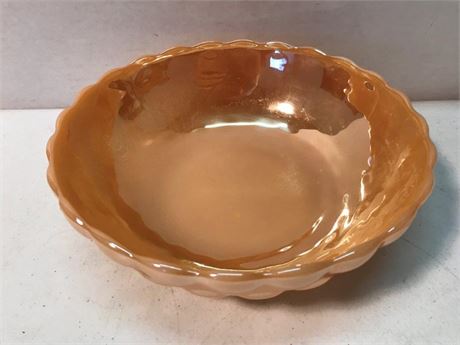Vintage Peach Lustre Bubble Bowl by Fire King Anchor Hocking