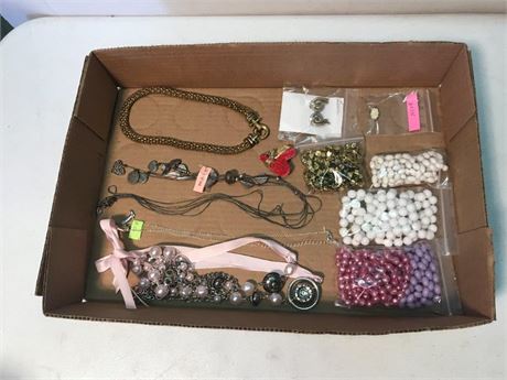 Flat of Costume Jewelry