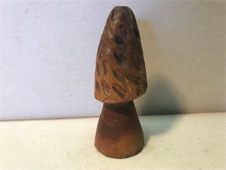 Wood Carved Morel Mushroom