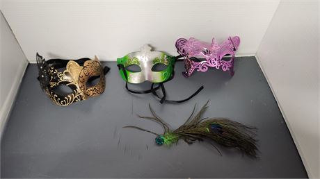 Decorative Mask & Peacock Feather