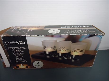 BellaVilla Decorative Candle Garden With Metal Accents