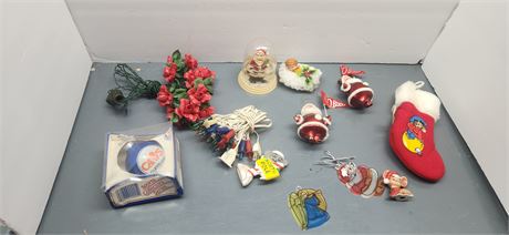 Cavs ornament & Ohio State Santa's & Misc. Christmas Decorations