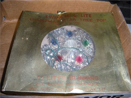 Vintage Twinkle Lite Christmas Star Tree Top