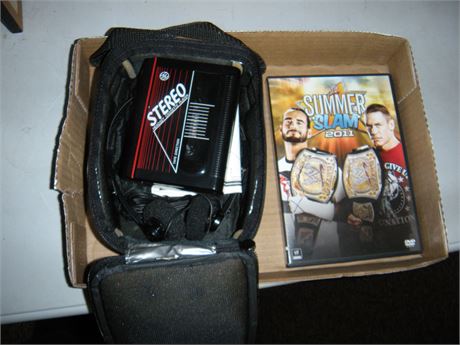 GE Stereo Headset Cassette Player & WWE Summerslam DVD