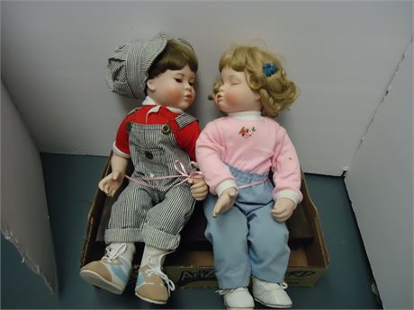 2 Collectible Porcelain Dolls