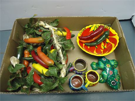 String Of Decorative Peppers & Misc. Home Decor.
