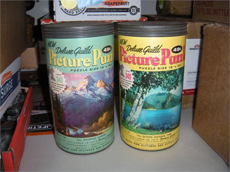 2 Vintage Deluxe Guild Picture Puzzles