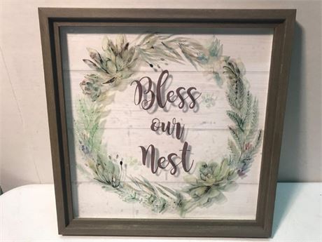 Bless Our Nest Glass Wall Deco