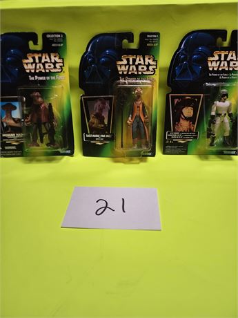 3 Star Wars The Power of the Force Figures - 1996 & 1997