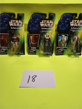 3 Star Wars The Power of the Force Figures - 1996