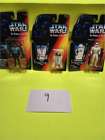 3 Star Wars The Power of the Force Figures - 1995