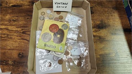 Vintage Coins & Canada Two Dollar Bill & Coin Book
