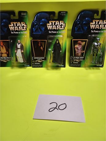 3 Star Wars The Power of the Force Figures - 1996 & 1997