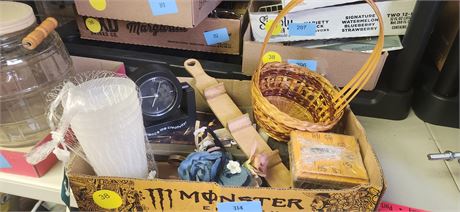 Clock and baskets