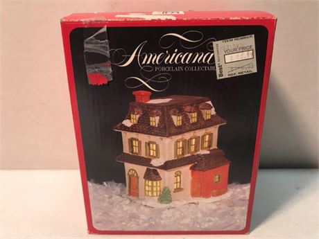 Americana Porcelain Collectible Lighted House