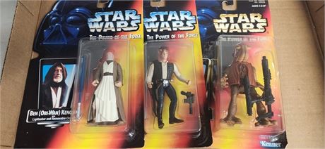 3 Star Wars The Power of the Force Figures - 1995 & 1996