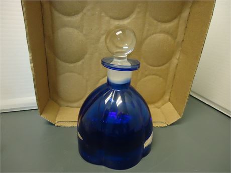 Vintage Cobalt Blue Perfume Bottle Decanter