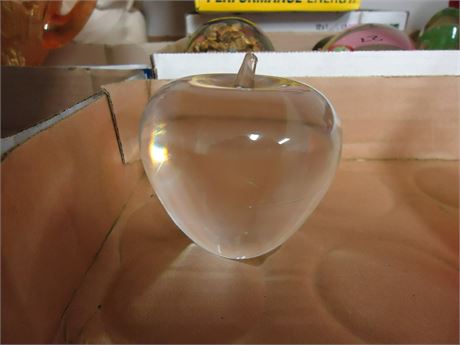 Glass Apple Paperweight