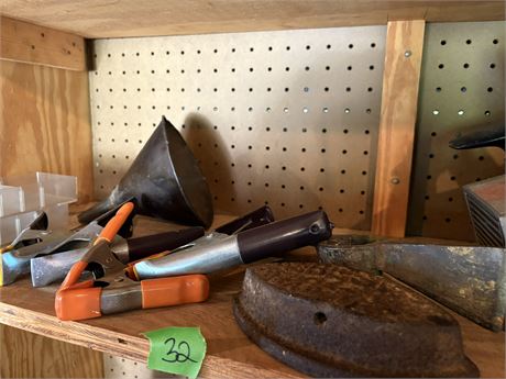 Shelf Lot, Clamps, Iron, Misc