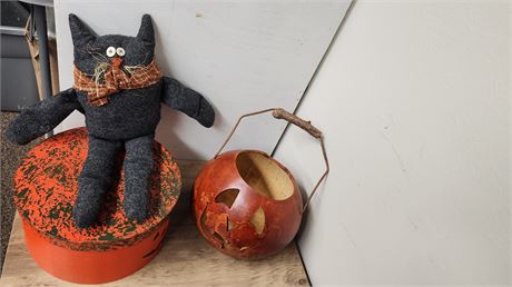 Pumpkin & Cat & Stackable Boxes Halloween Decorations