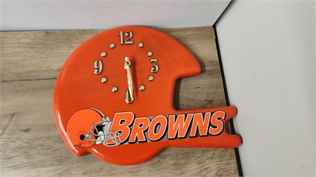 Wood Cleveland Browns Wall Clock