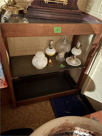 Wood and Glass Shelving Unit (Contents on it not included)