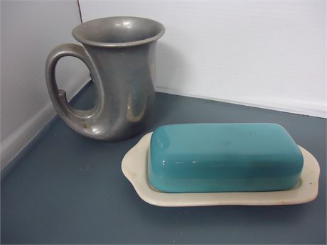 Butter Dish and Horn