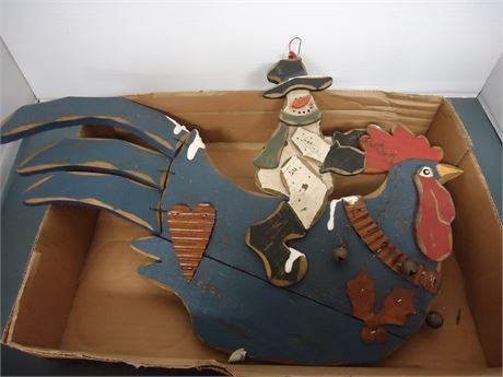 Wood Rooster Decoration