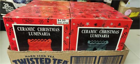 Lot Of Ceramic Christmas Luminaria's