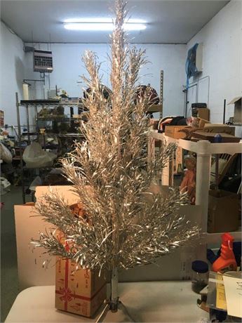 Vintage 4ft Stainless Aluminum Christmas Tree