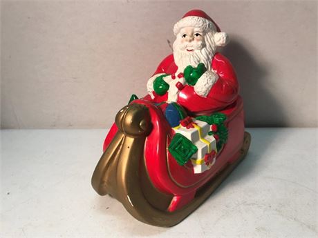 1990 Lotus Santa & Sleigh Cookie Jar