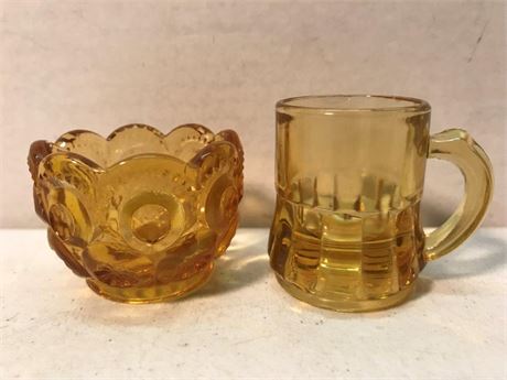 Federal Glass Company Glass Cup & Unmarked Glass
