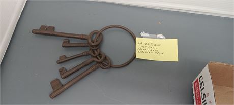 Large Antique Cast Iron Prison Gate Skeleton Keys