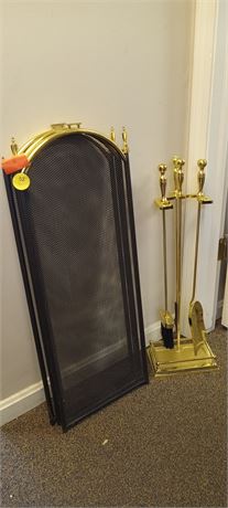 Fireplace Screen & Fireplace Tools