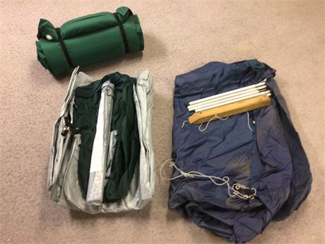 Camping Equipment. Small Tents & air mattress