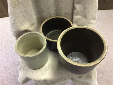 Three Vintage Crocks