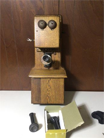 Unique Vintage Wall Mount Wooden Telephone