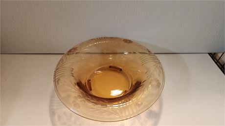 Unmarked Amber Glass Bowl