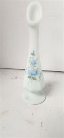 Fenton Hand Painted Satin Bud Vase