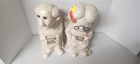 Vintage World's Greatest Grandpa & Grandma Statues