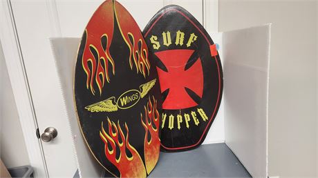 2 Small Wood Body Boards
