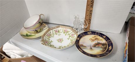 Glass Golf Bag & Clubs Collectible & Misc. Plates & Cup