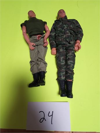 2 GI Joe Figures 1 stamped 1996 12"