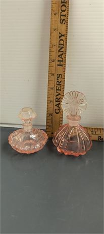 Vintage Pink Decorative Glass Perfume Bottles