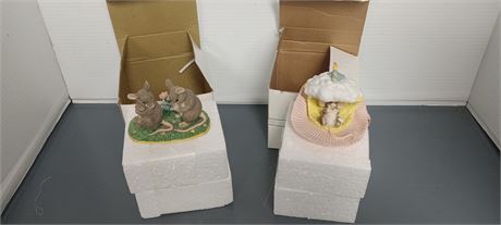 2 Charming Tails Mouse Statues